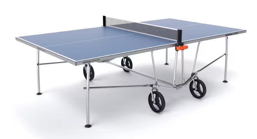 Outdoor/Indoor tafeltennistafel Pongori 500 met hoes&batjes, Ophalen, Gebruikt, Tafel Outdoor, Verrijdbaar