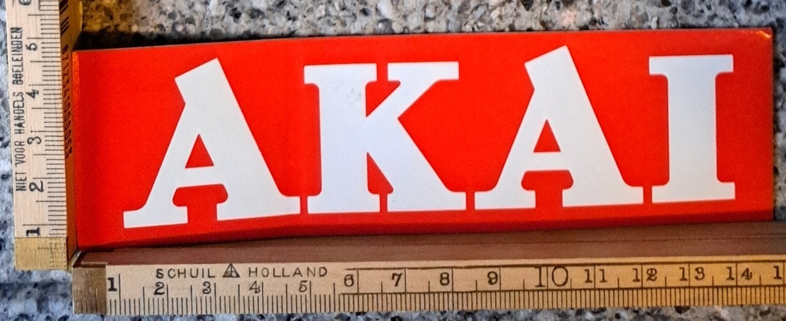 Vintage sticker Akai stereo installatie receiver merk logo, Ophalen of Verzenden, Zo goed als nieuw