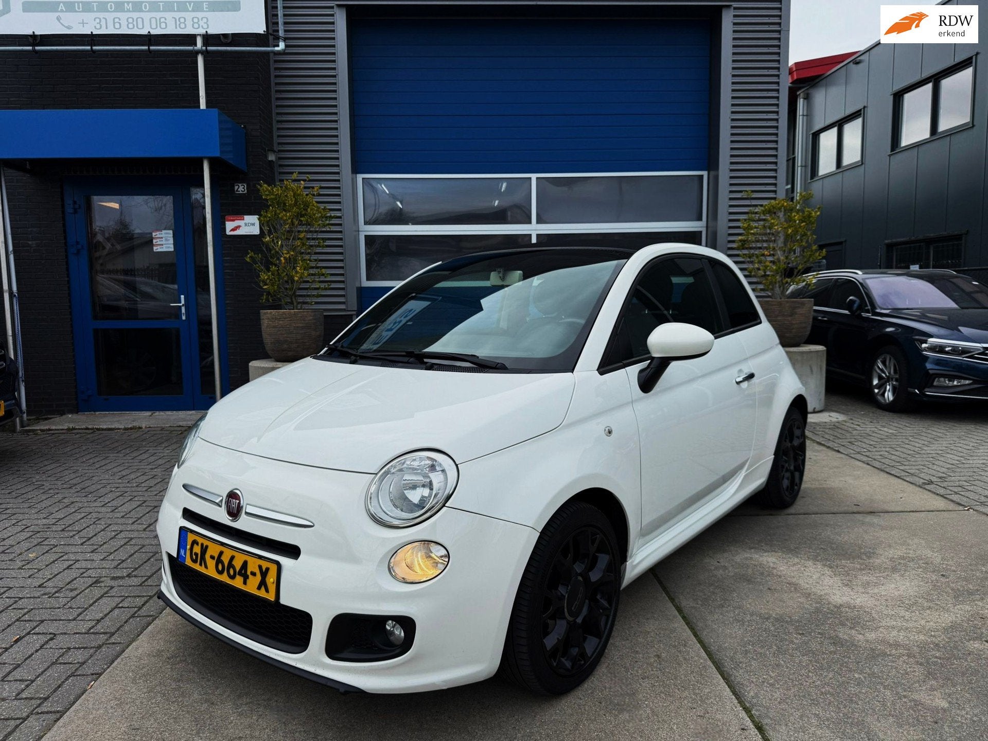 Fiat 500 0.9 TwinAir Lounge 86PK|Cabriolet|Half/Leder|USB-AU, 86 pk, Leder en Stof, Wit, Handgeschakeld