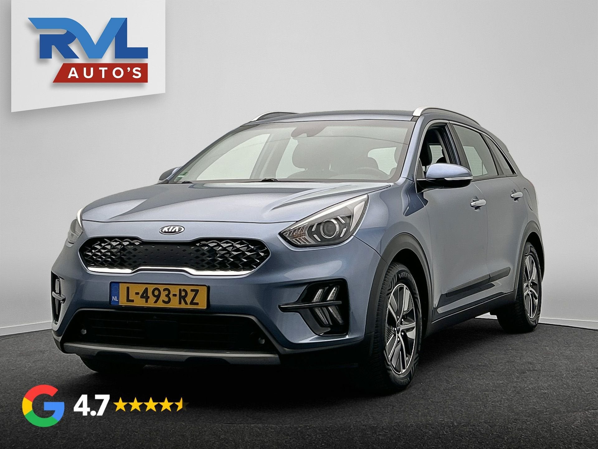 Kia Niro 1.6 GDi Hybrid DynamicLine | Origineel NL | Carplay, Gebruikt, Blauw, Leder en Stof, Origineel Nederlands