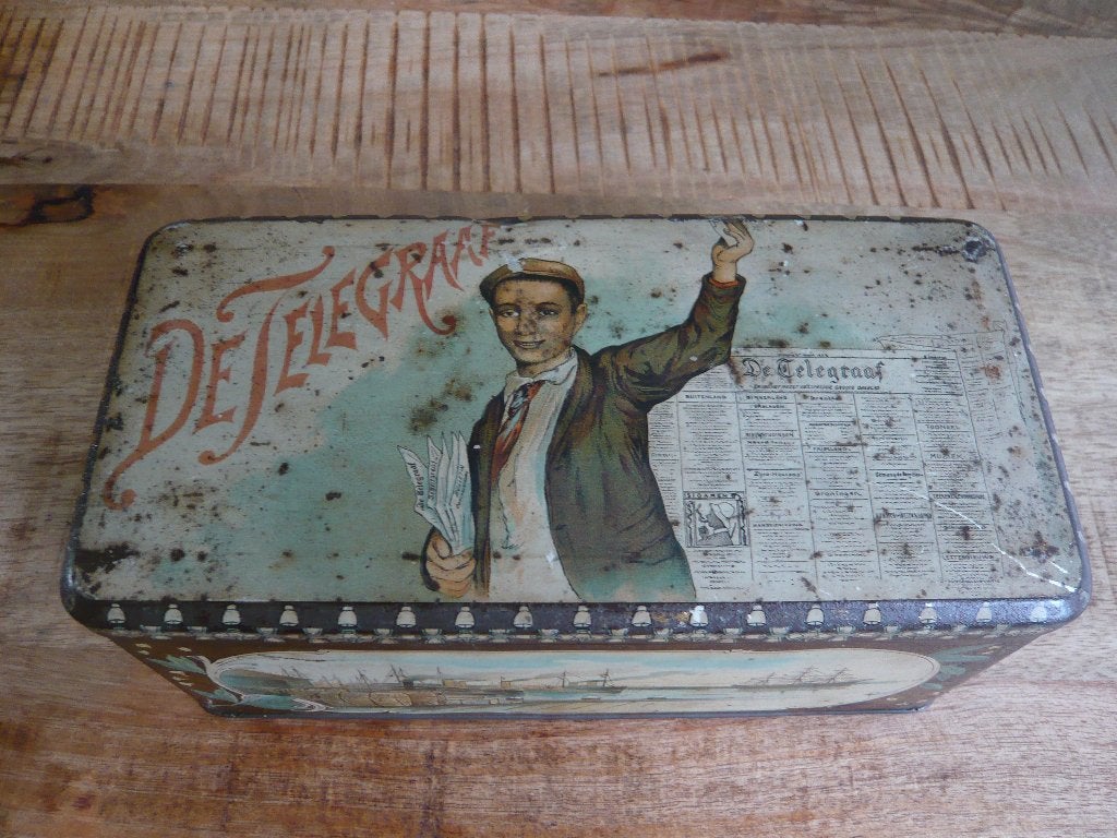 antiek sigaren blik, Verzamelen, Blikken, Ophalen of Verzenden, Gebruikt, Overige