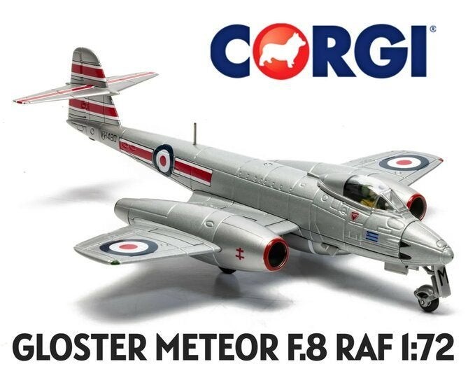 CORGI GLOSTER METEOR F.8 WH480/M RAF 1952 LIM.ED. 1:72, Overige merken, 1:72 tot 1:144, Verzenden, Nieuw
