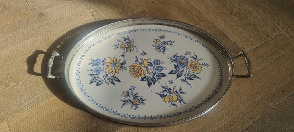 Vintage Delfts Blauw dienblad, Kurz Edeltin, Antiek en Kunst, Ophalen of Verzenden