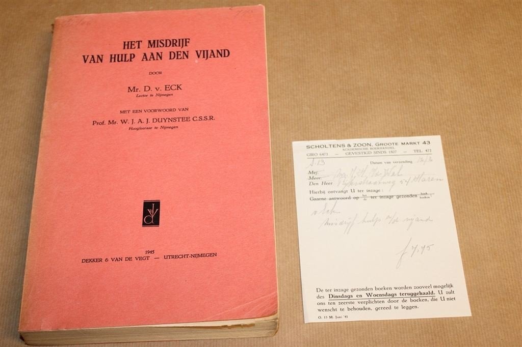 Hulp aan den Vijand — Buitengewoon Strafrecht 1945, Boeken, Verzenden, Tweede Wereldoorlog, Gelezen, Overige onderwerpen