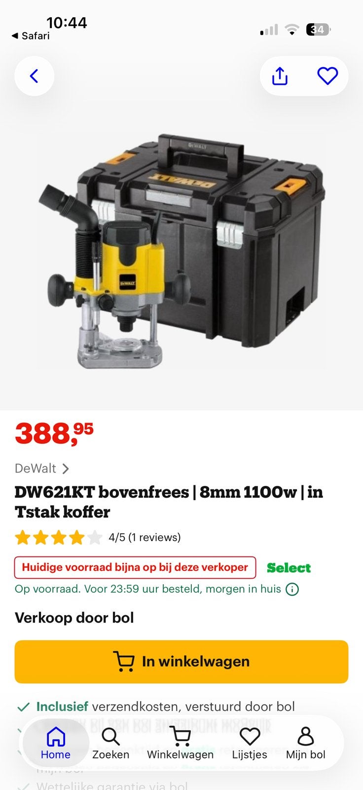 Dewalt bovenfrees, Ophalen, Nieuw, Elektrisch, Bovenfrees