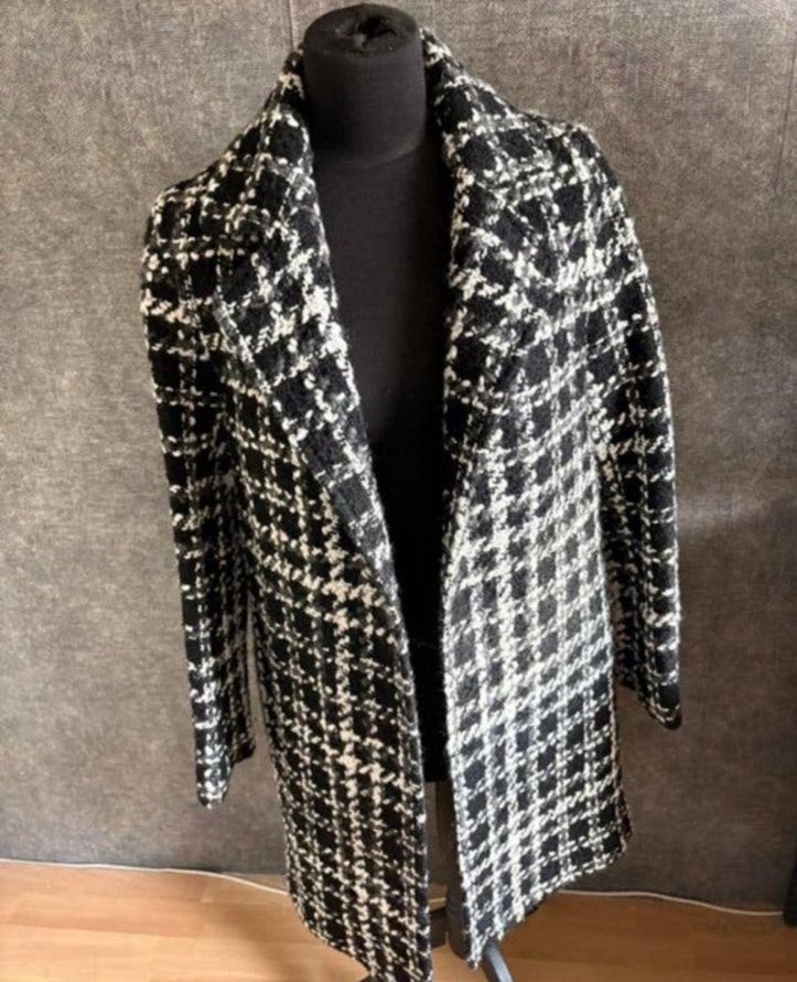 Helene for Denim Wardrobe mooie halflange mantel mt 38 ZGAN, Kleding | Dames, Maat 38/40 (M), Meerkleurig, Ophalen of Verzenden