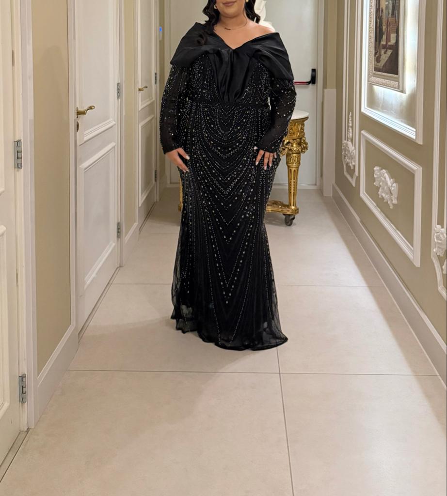 Elegante Gala Jurk Maat 4XL - Zwart met Pailletten, Kleding | Dames, Jurken, Ophalen of Verzenden, Zo goed als nieuw, Maat 46/48 (XL) of groter