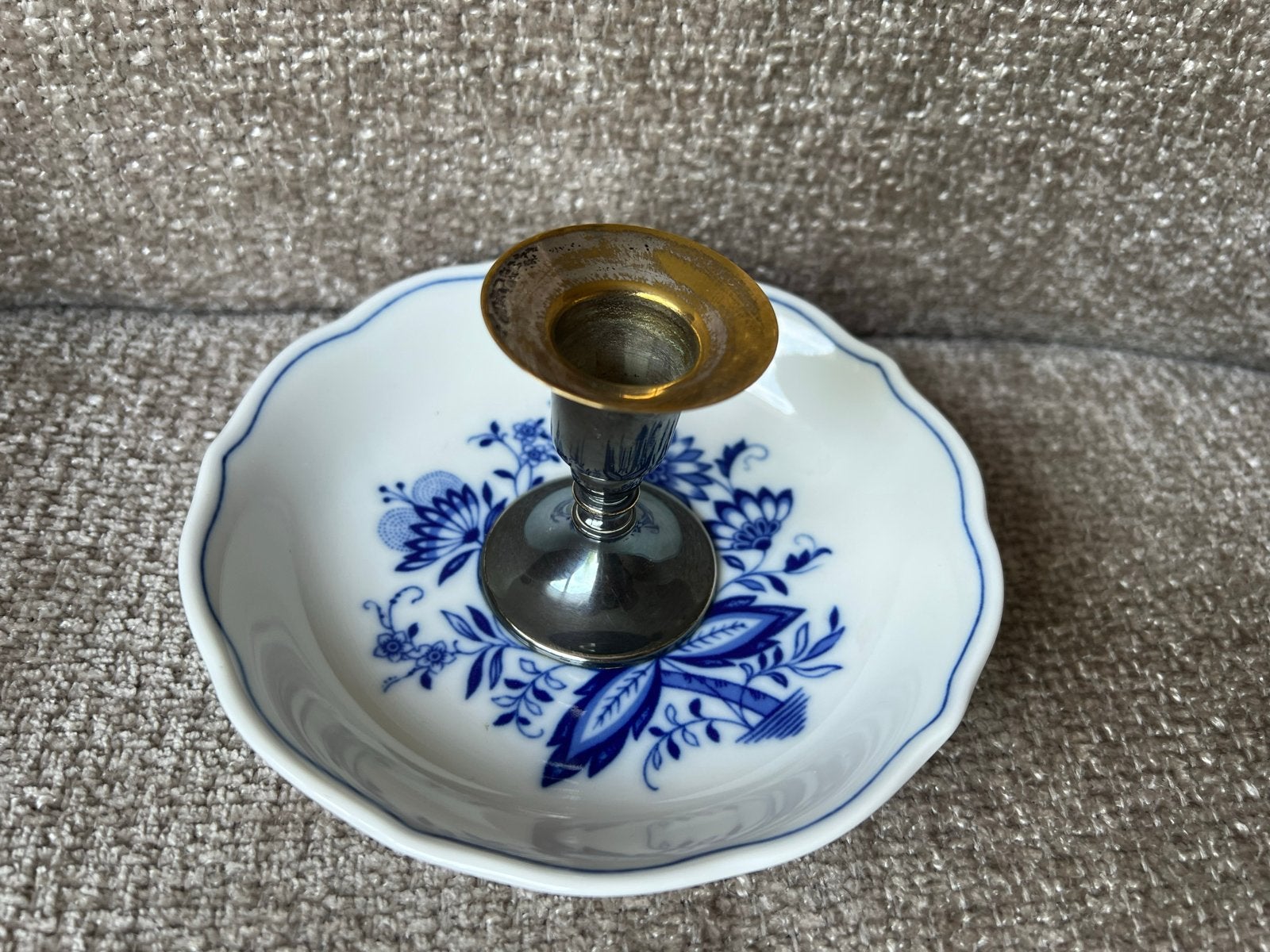 Bleu Danube/  Zwiebelmuster servies blaker/ kandelaar, Ophalen of Verzenden, Keramiek of Aardewerk