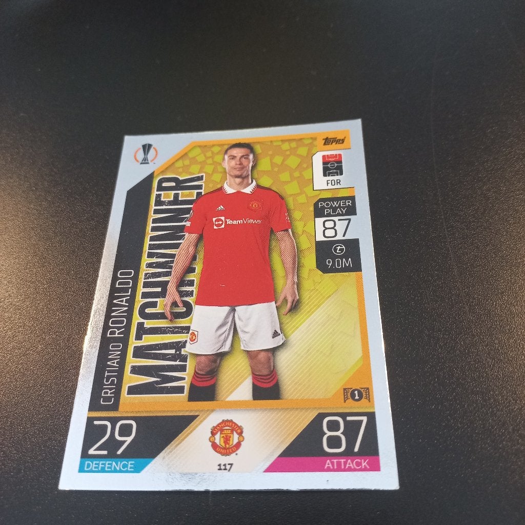 Cristiano Ronaldo #117 Matchwinner Match Attax 22/23, Ophalen of Verzenden, Zo goed als nieuw, Buitenlandse clubs, Poster, Plaatje of Sticker