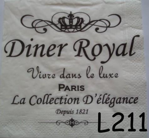 OPRUIMING servetten decoupage * diner royal L211 – 7x, Verzenden, Nieuw