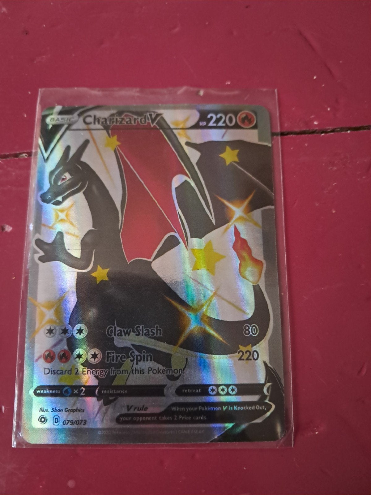Pokémon Kaart: Charizard V (Shiny) - Zo goed als nieuw, Ophalen of Verzenden
