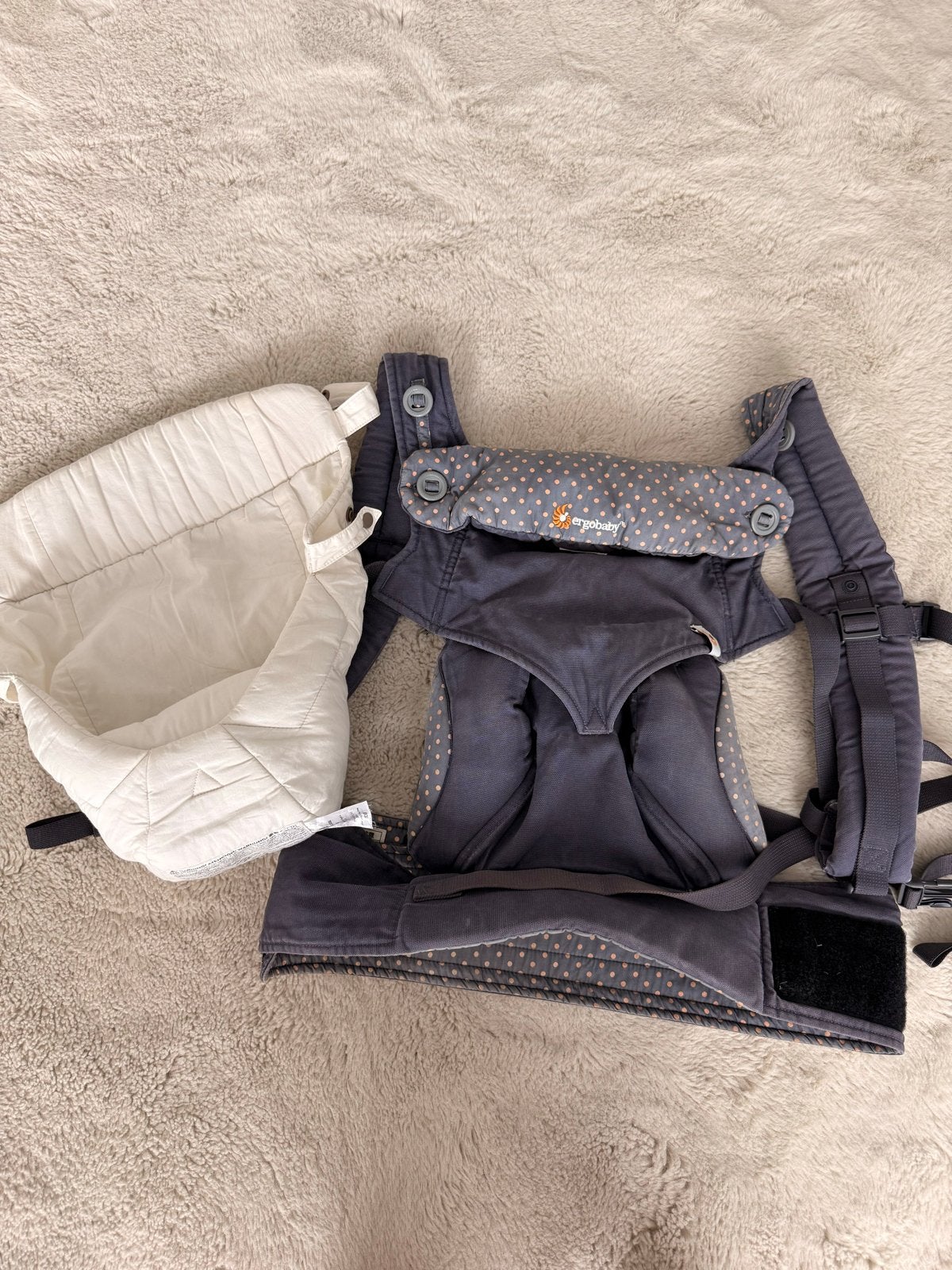 Ergobaby Draagzak 360 met Easy Snug Newborn inzet, Gebruikt, Buik, Rug of Zij, Draagzak, Ophalen