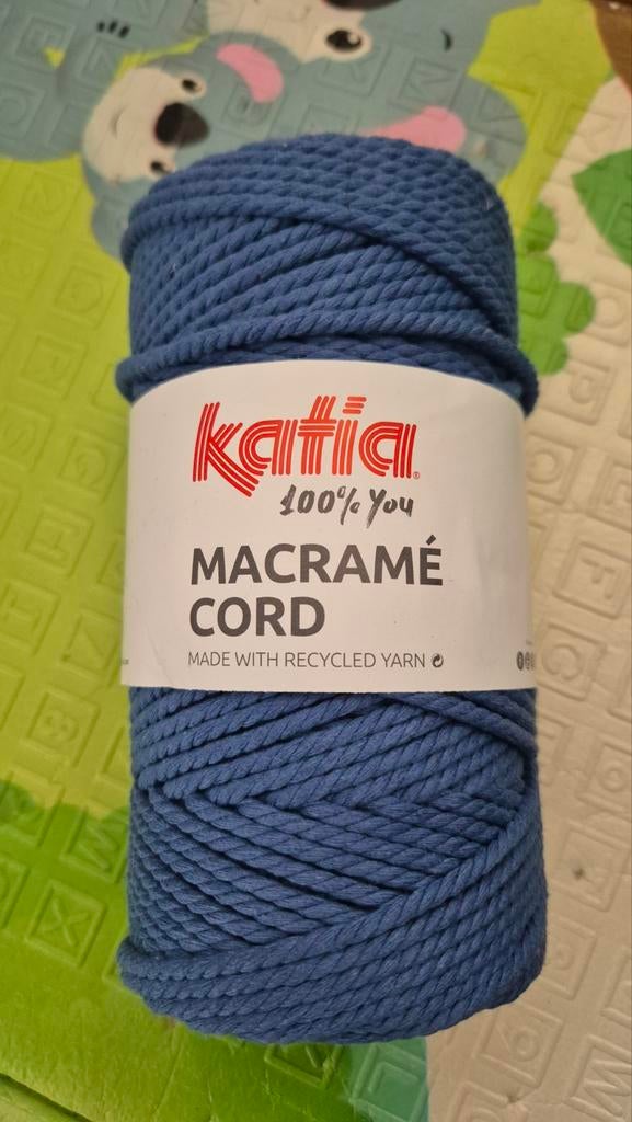 Katia Macramé Cord - Blauw (500g, 100m), Hobby en Vrije tijd, Breien en Haken, Ophalen of Verzenden, Nieuw, Breien of Haken, Wol of Garen