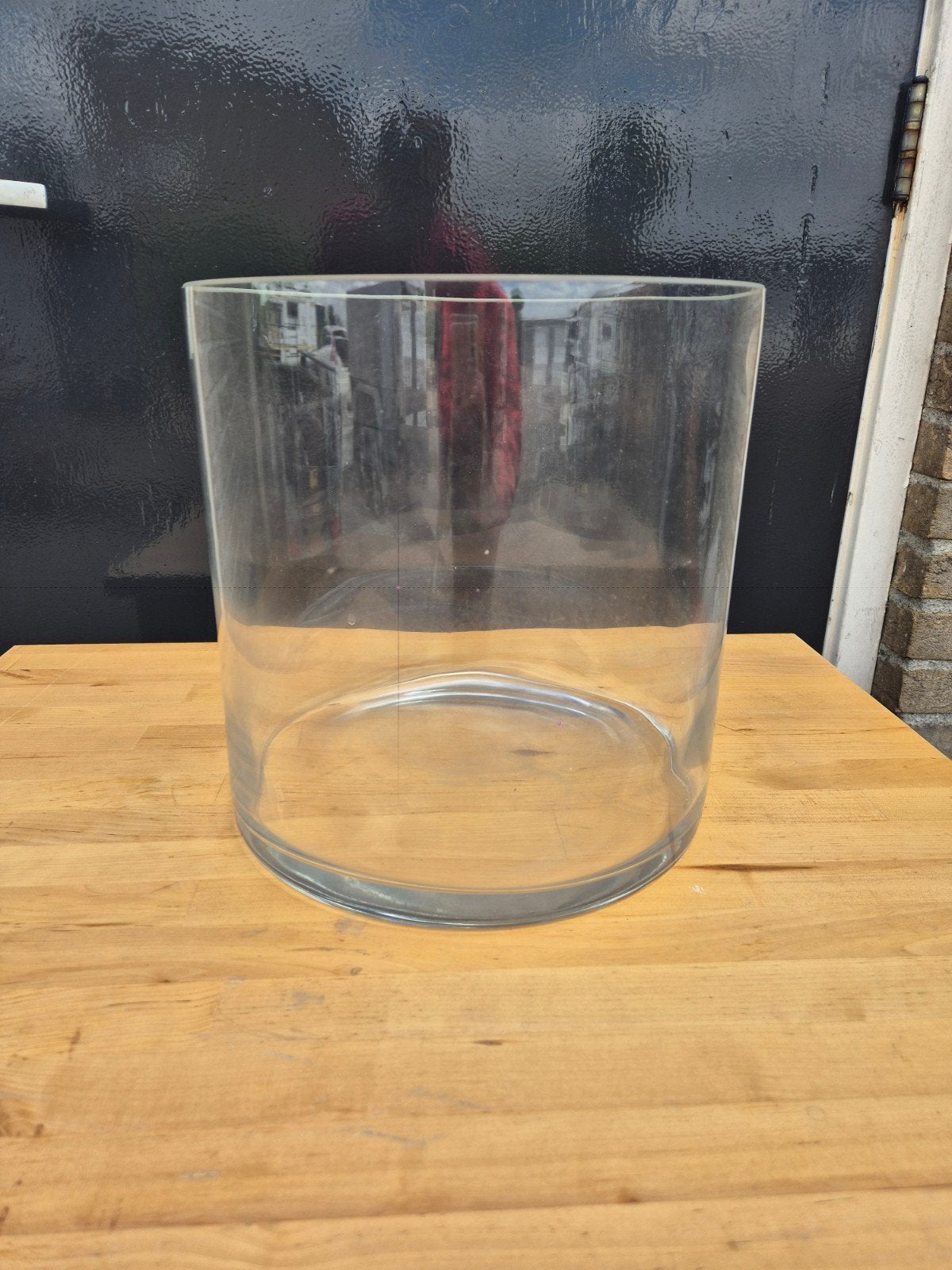 Grote glazen vaas/windlicht - Cilindervormig, Ophalen