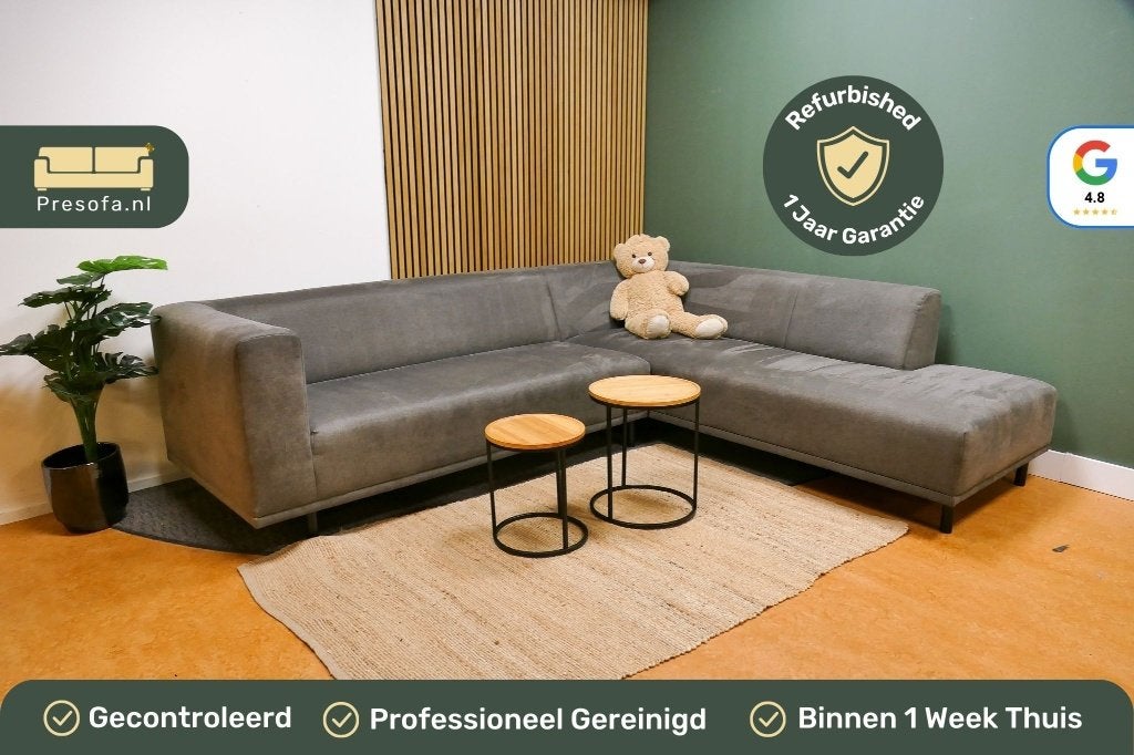 Hoekbank Donker Grijs VT Wonen [Refurbished], 250 tot 300 cm, -, -, Ophalen of Verzenden