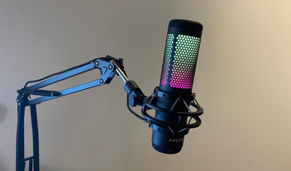 HyperX QuadCast S RGB USB met Microfoonarm, Muziek en Instrumenten, Microfoons, Ophalen of Verzenden, Zo goed als nieuw, Studiomicrofoon