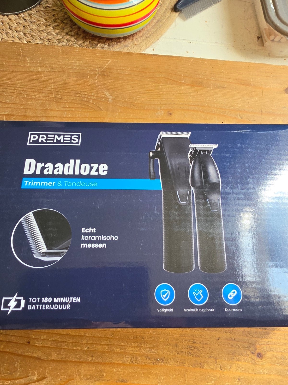 PREMES Draadloze Trimmer & Tondeuse Set, Ophalen of Verzenden, Nieuw, Scheren en Epileren