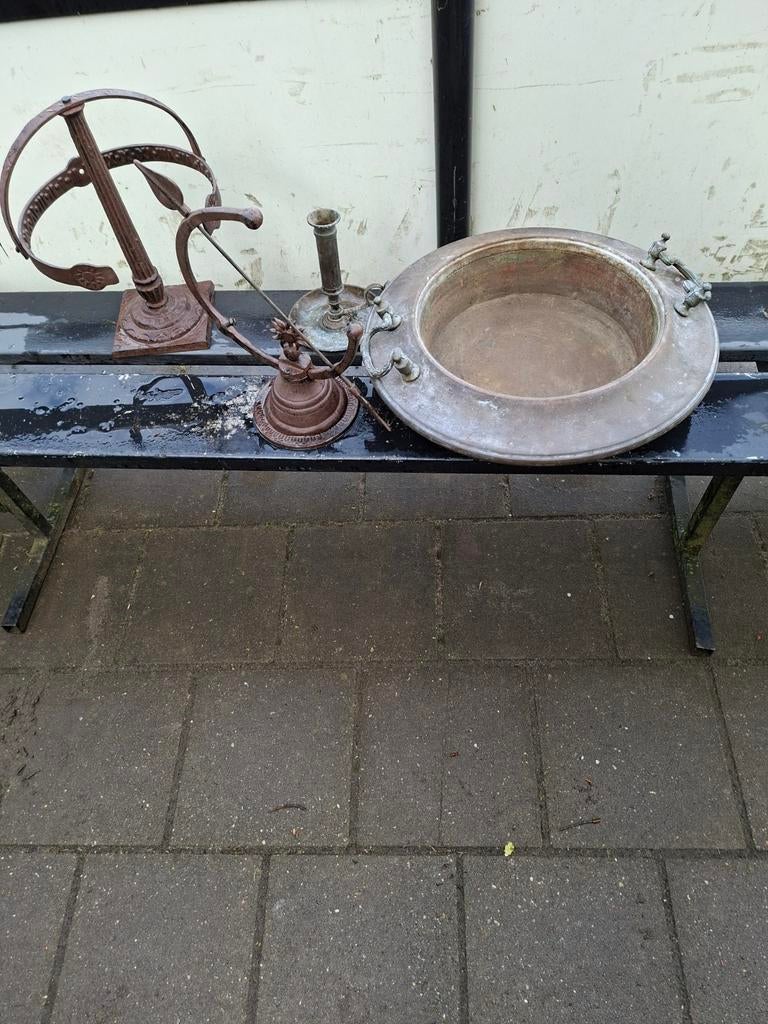 Koperen warmhoud schaal/koper kaarsen blaker, Ophalen