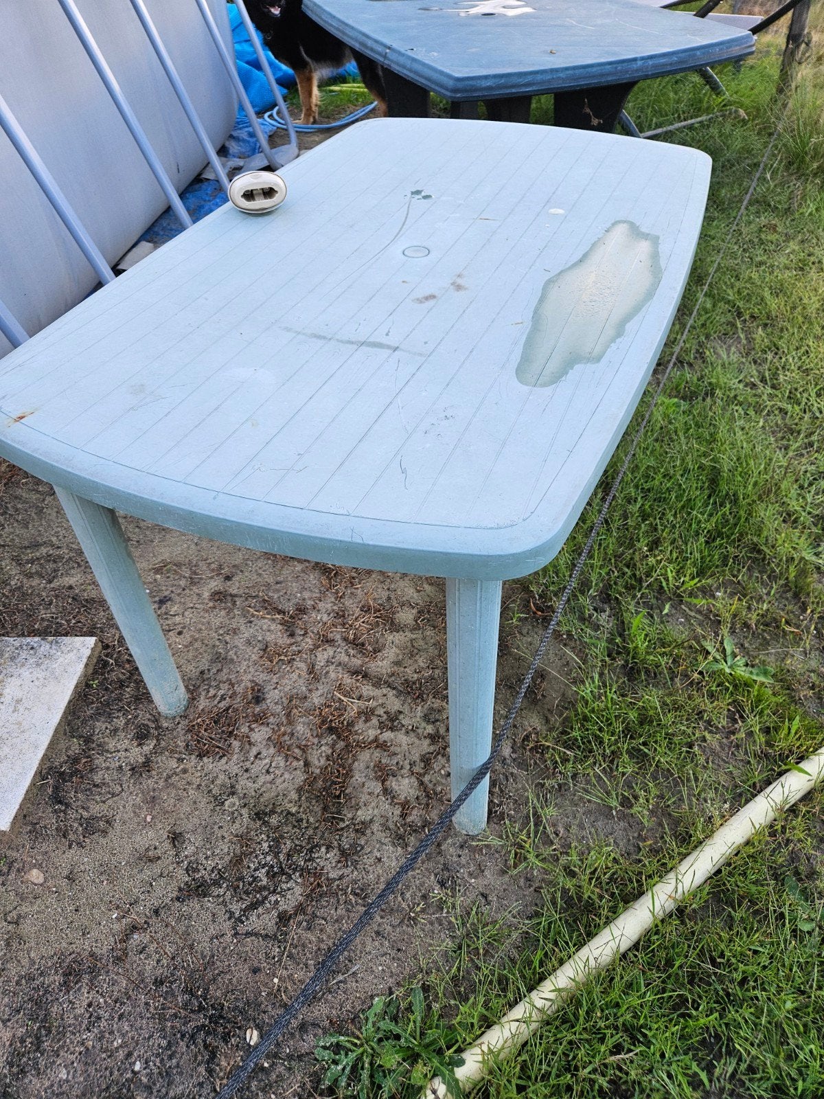 2 kunststof tafels, Tuin en Terras, Ophalen, Rechthoekig, Kunststof