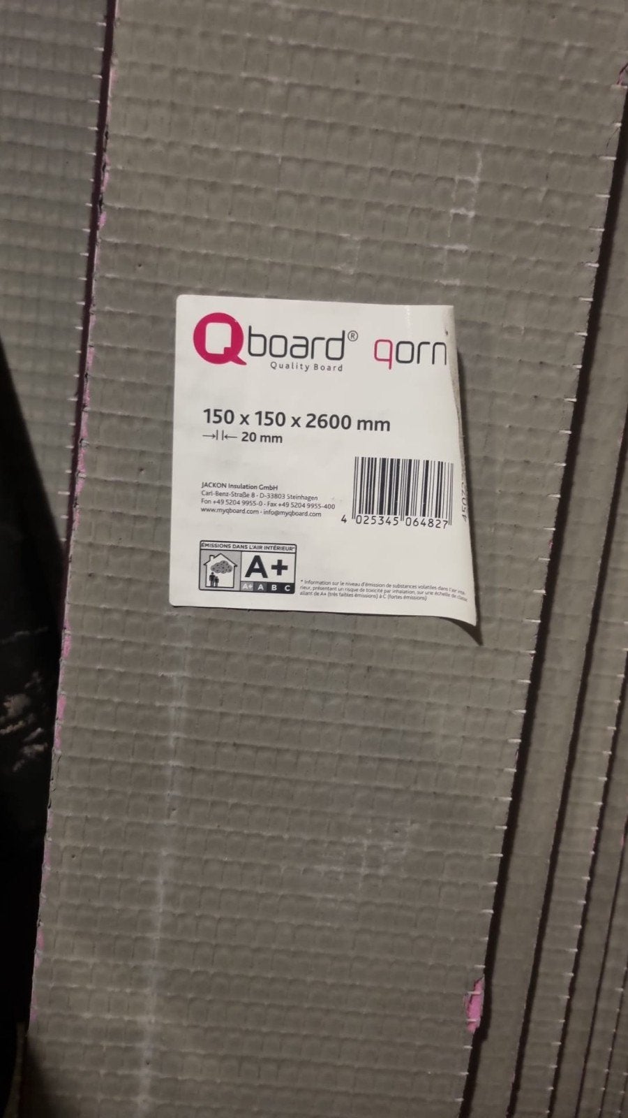 Qbouard hoekplaat 150x150x2600x20mm, Ophalen, Nieuw
