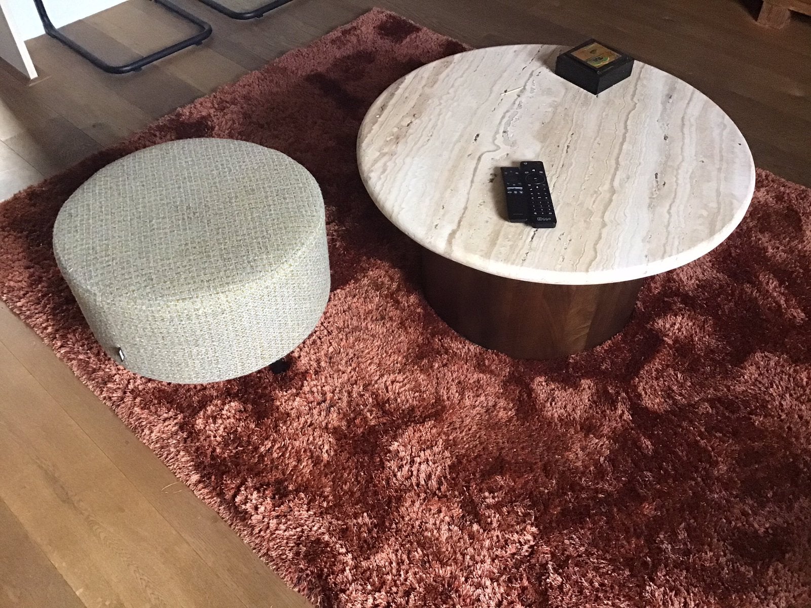 Travertin tafel, Ophalen, Rond, 50 tot 100 cm, Zo goed als nieuw