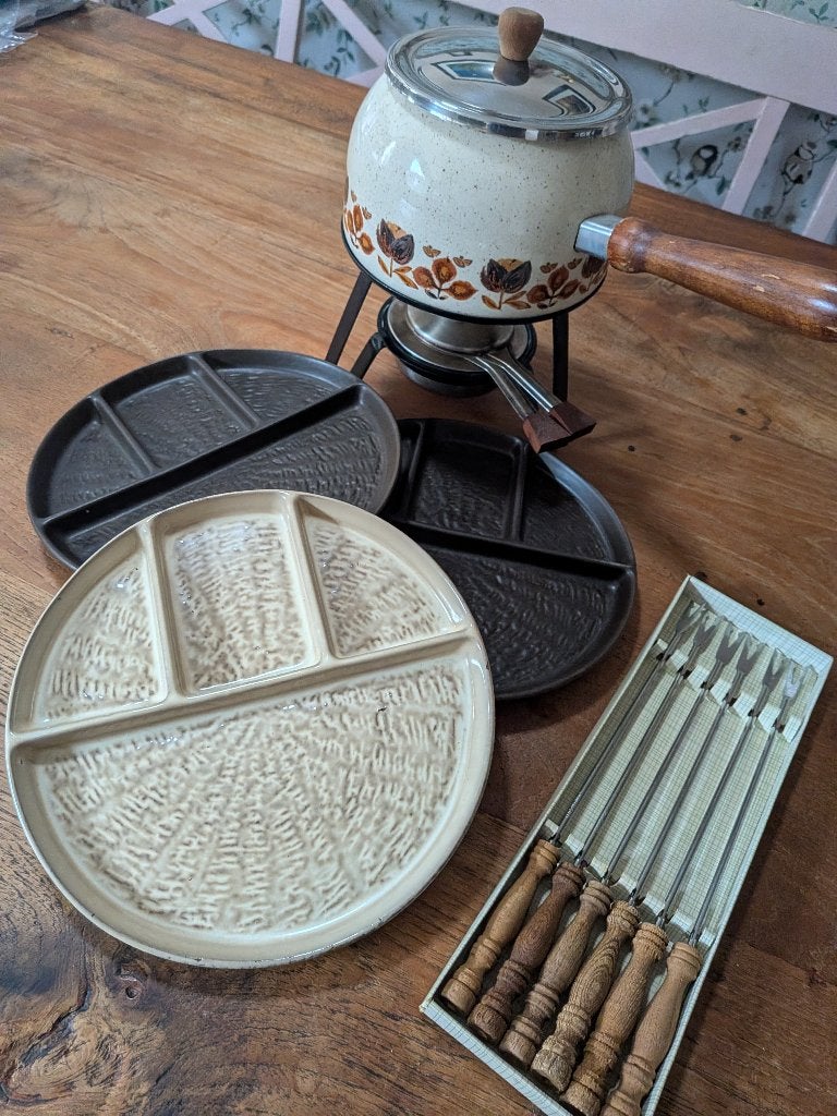 Fondueset retro, Ophalen, Gebruikt, Overige merken, Keramiek