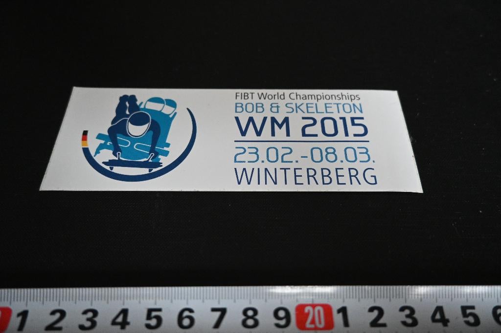 sticker Duitsland Winterberg 2015 BOB & SKELETON Wold Cham, Verzamelen, Ophalen, Zo goed als nieuw