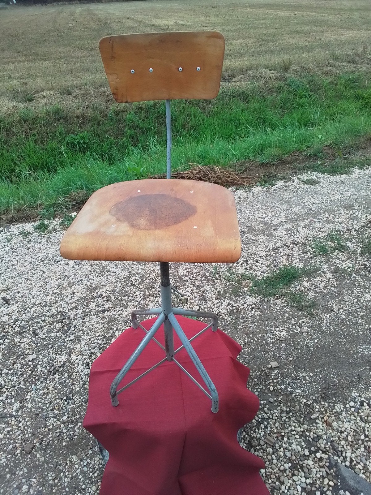 Vintage Industriële stoel - In Hoogte Verstelbaar, Antiek en Kunst, Ophalen of Verzenden