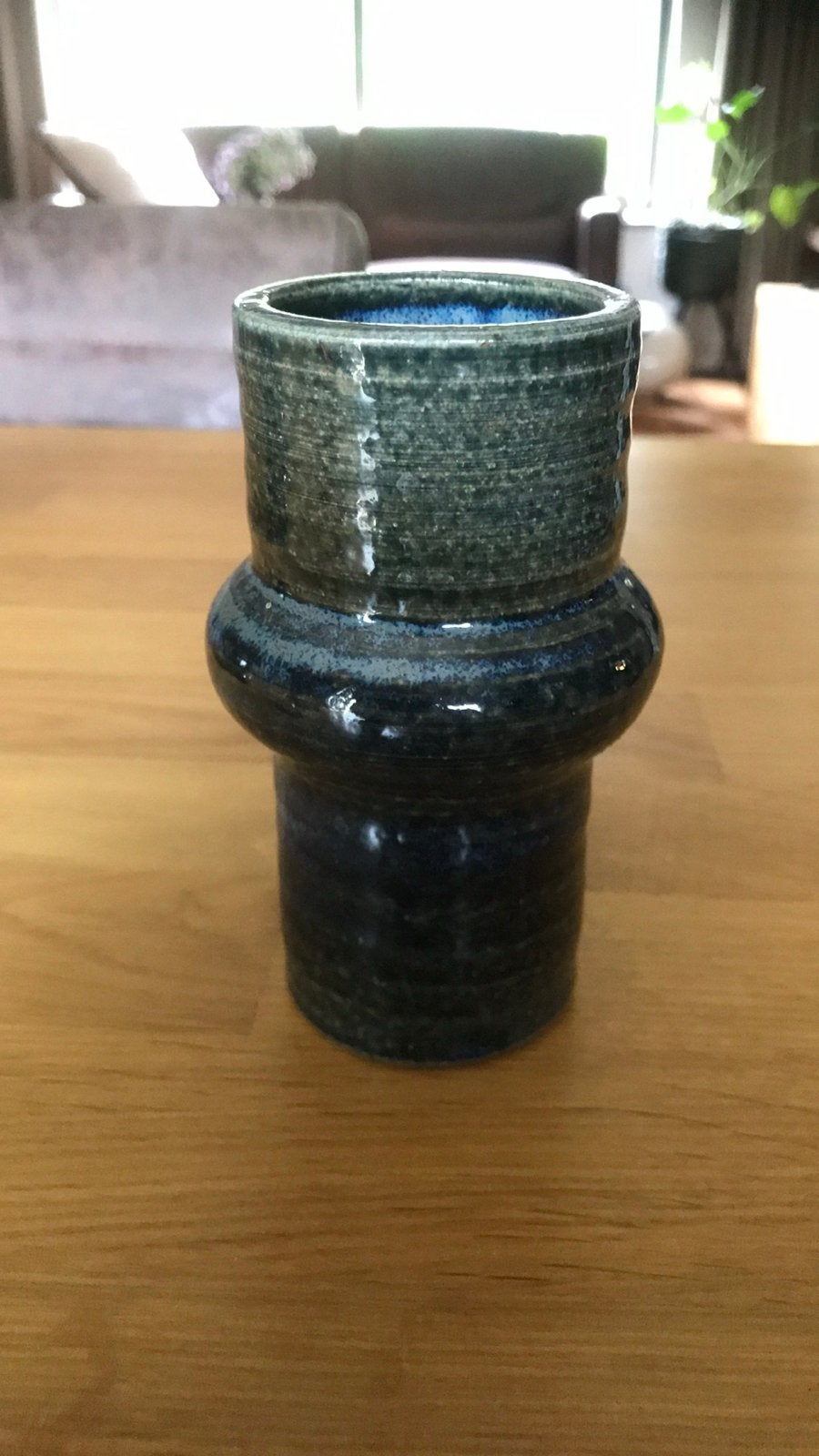 Vintage Keramiek blauw vaasje Klaas Fenne de Leeuwe, Ophalen of Verzenden