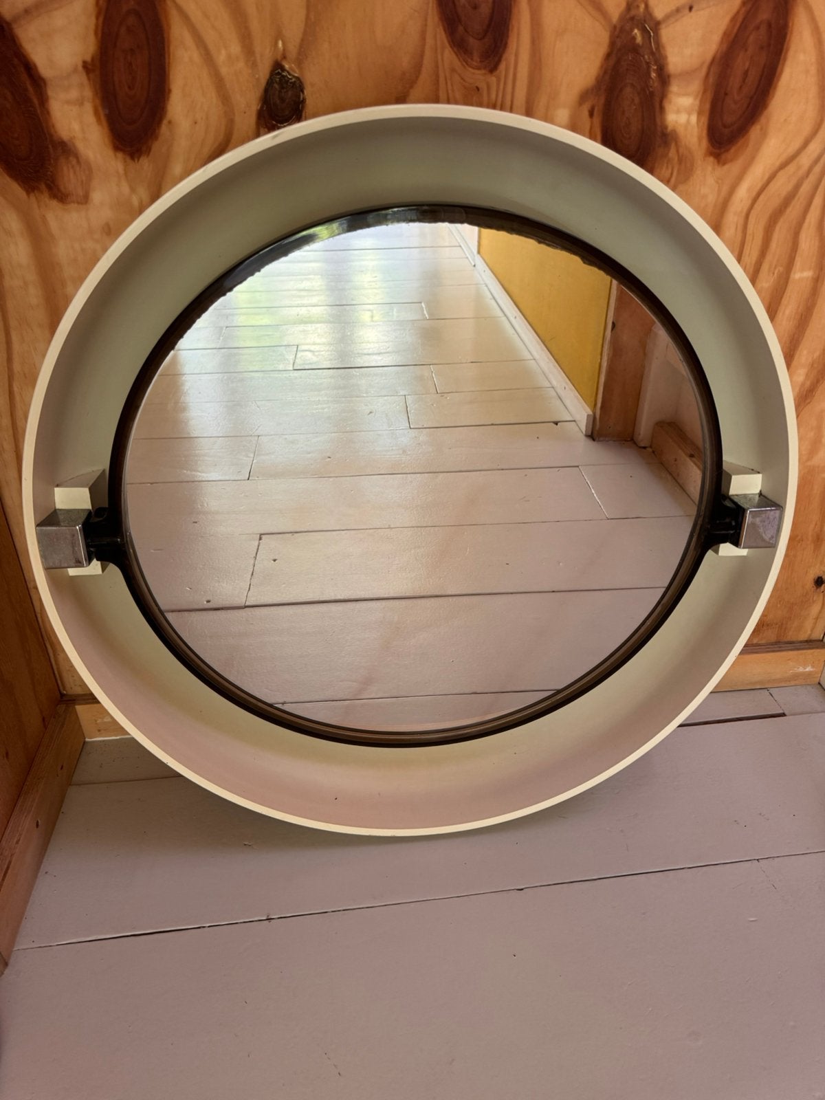 Allberti vintage jaren 70’ wandspiegel, Ophalen, Minder dan 50 cm, Gebruikt, Rond