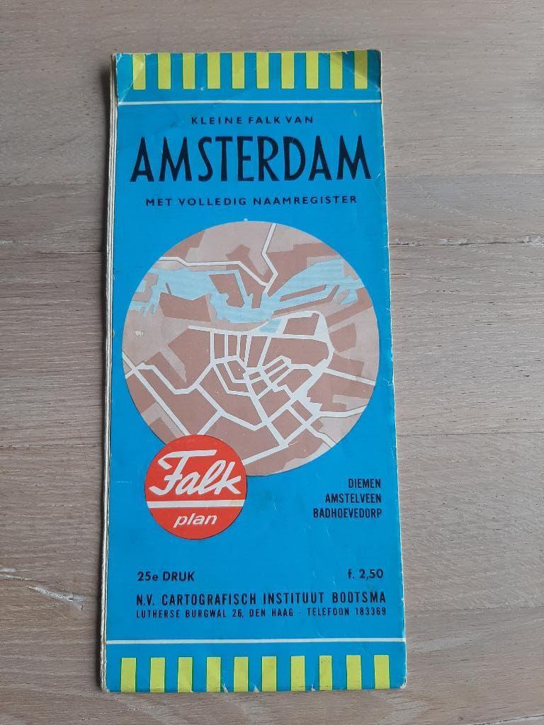 oude Falk Plan plattegrond, Amsterdam, jaren 60, 25e druk, Gelezen, Verzenden, Falkplan, Landkaart