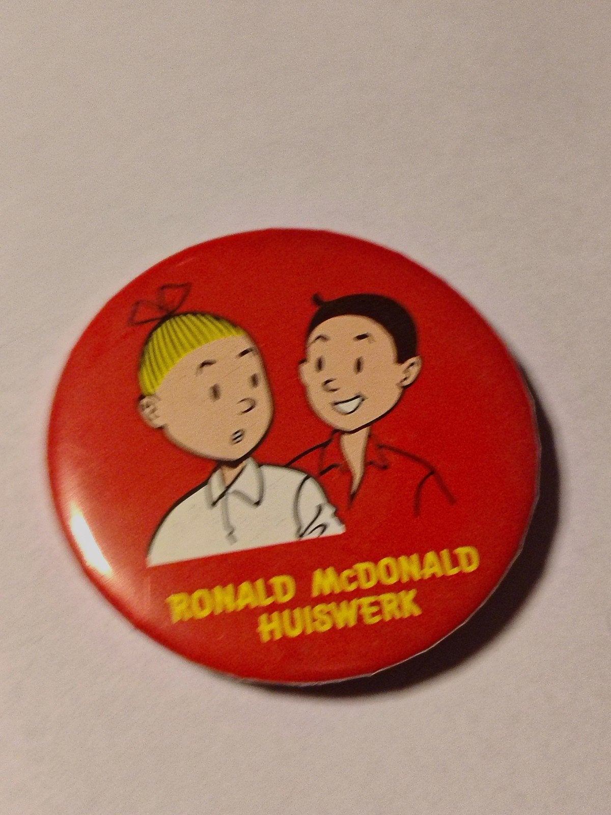 Suske en Wiske Ronald McDonald Huiswerk Button, Ophalen of Verzenden, Gebruikt