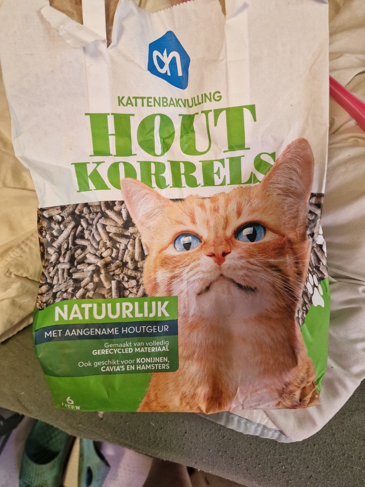Gratis af te halen, houtkorrels,  kattenbakvulling., Dieren en Toebehoren, Katten-accessoires, Ophalen