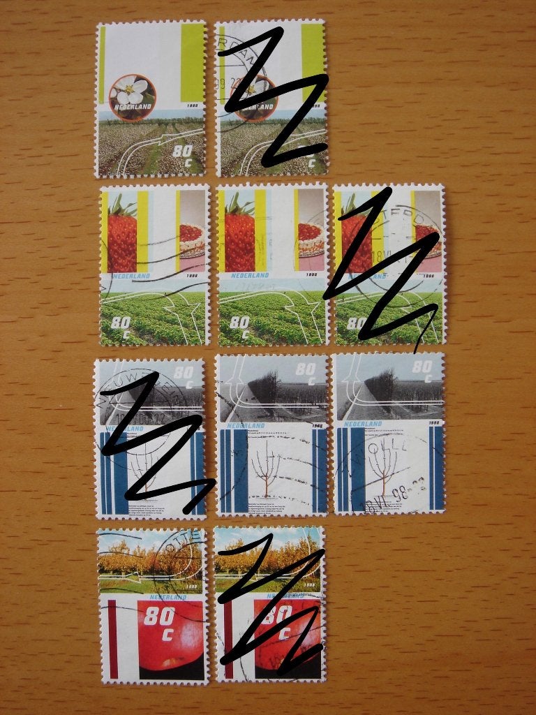 Vier jaargetijden 6x NVPH 1749, 1750, 1751 en 1752  , Ophalen of Verzenden, Na 1940, Gestempeld