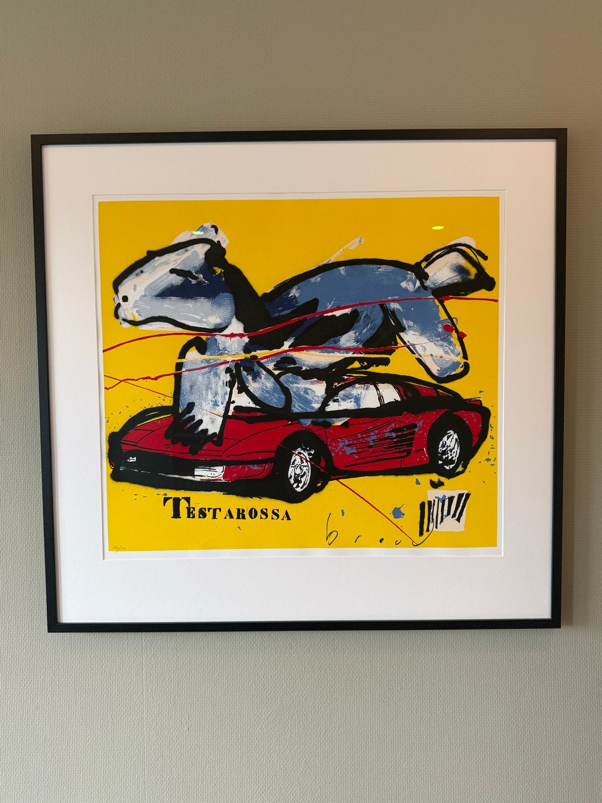 Herman Brood Testarossa zeefdruk, gesigneerd en genummerd, Antiek en Kunst, Kunst | Schilderijen | Klassiek, Ophalen, Abstract