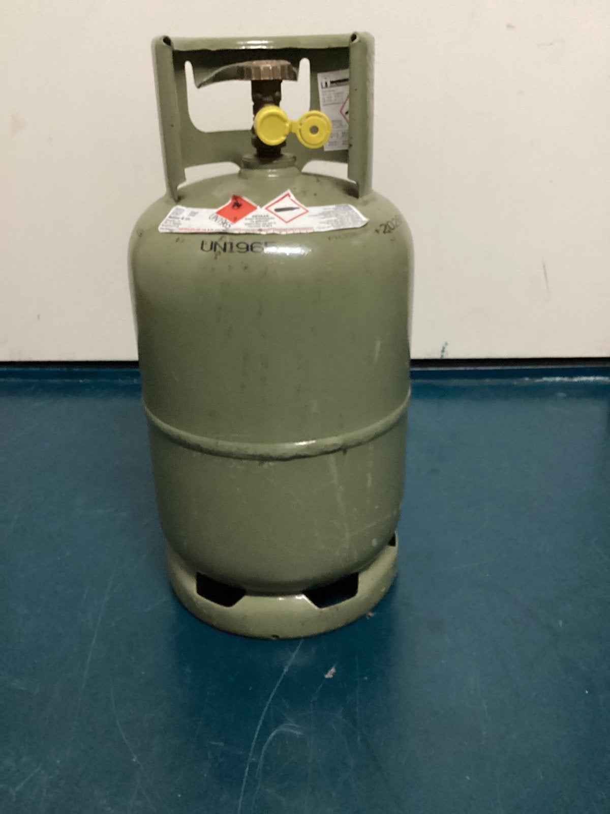 Lege gasfles staal groen (2026), Caravans en Kamperen, Kampeeraccessoires, Ophalen of Verzenden, Gebruikt