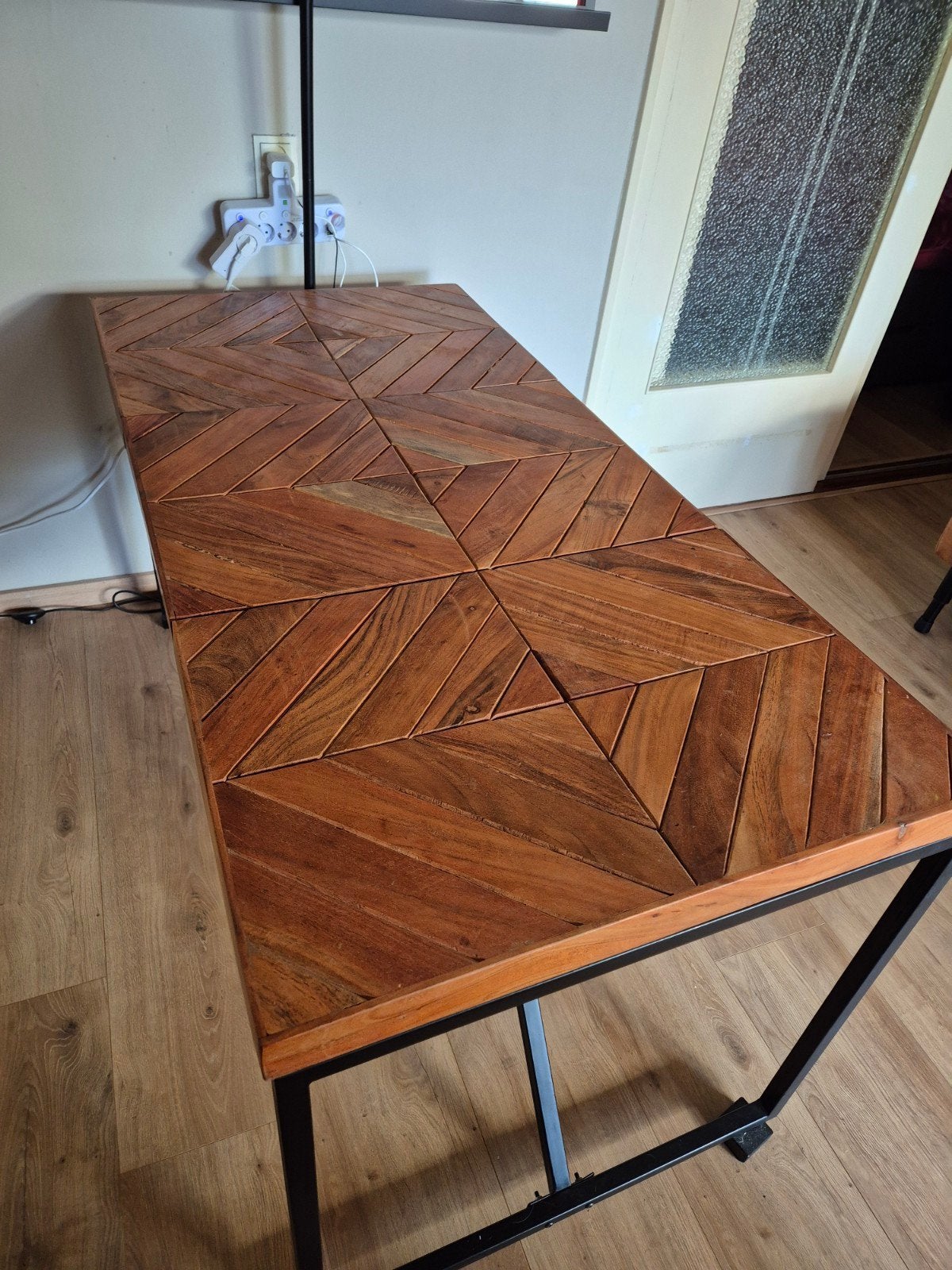 Gratis, eettafel., Huis en Inrichting, Ophalen, Gebruikt, 100 tot 150 cm, Teakhout