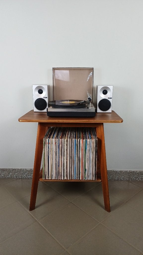 Audiomeubel platenkast platenspelerkast retro vintage hout, Huis en Inrichting, Kasten | Dressoirs, Ophalen, Gebruikt, Midcentury-modern