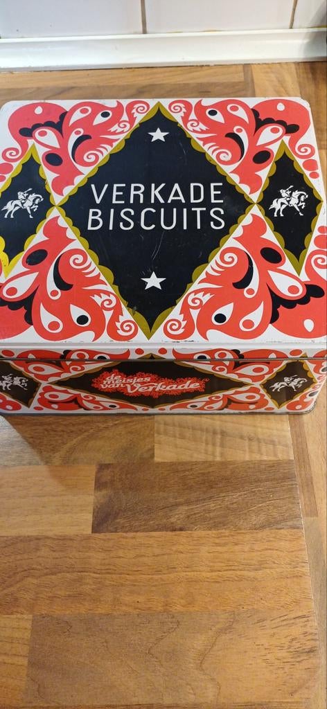 Vintage Verkade Biscuits Blik - De Meisjes van Verkade, Ophalen of Verzenden