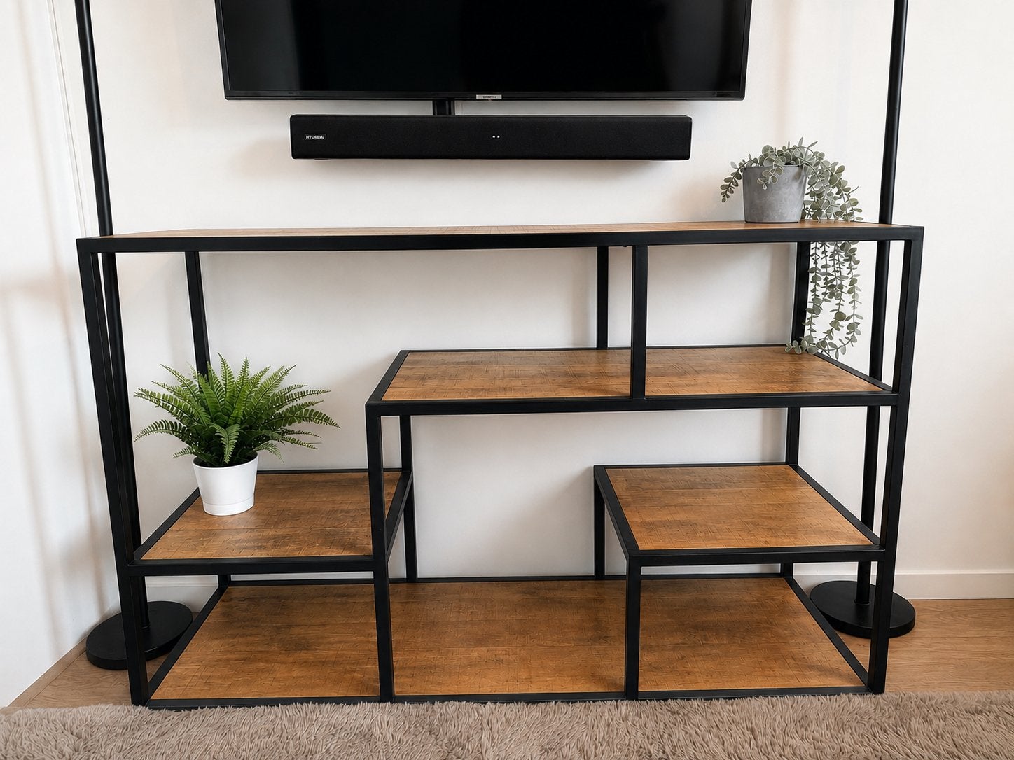 Industriële TV-meubel/Boekenkast, Ophalen, 100 tot 150 cm, 150 tot 200 cm, Zo goed als nieuw