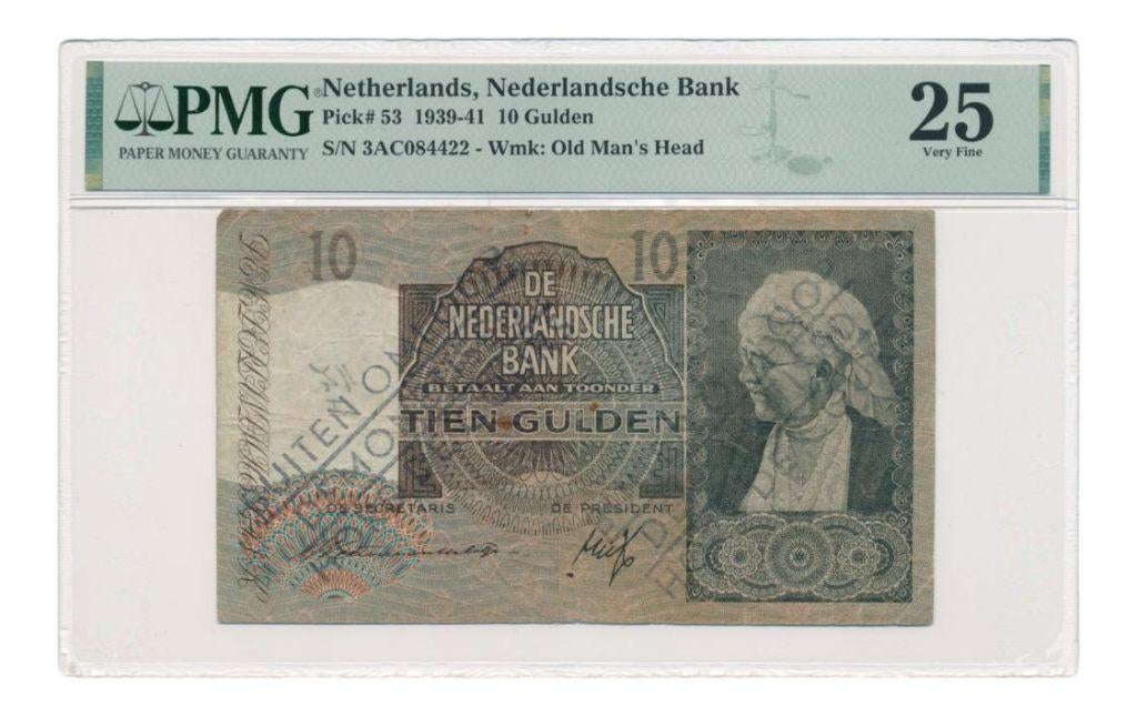 Nederland 10 Gulden 1940 I Emma Buiten omloop gesteld PMG25