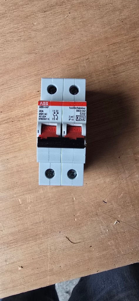 Abb hoofdschakelaar 40A 1-fase, Ophalen of Verzenden, Nieuw, ABB, Schakelaar