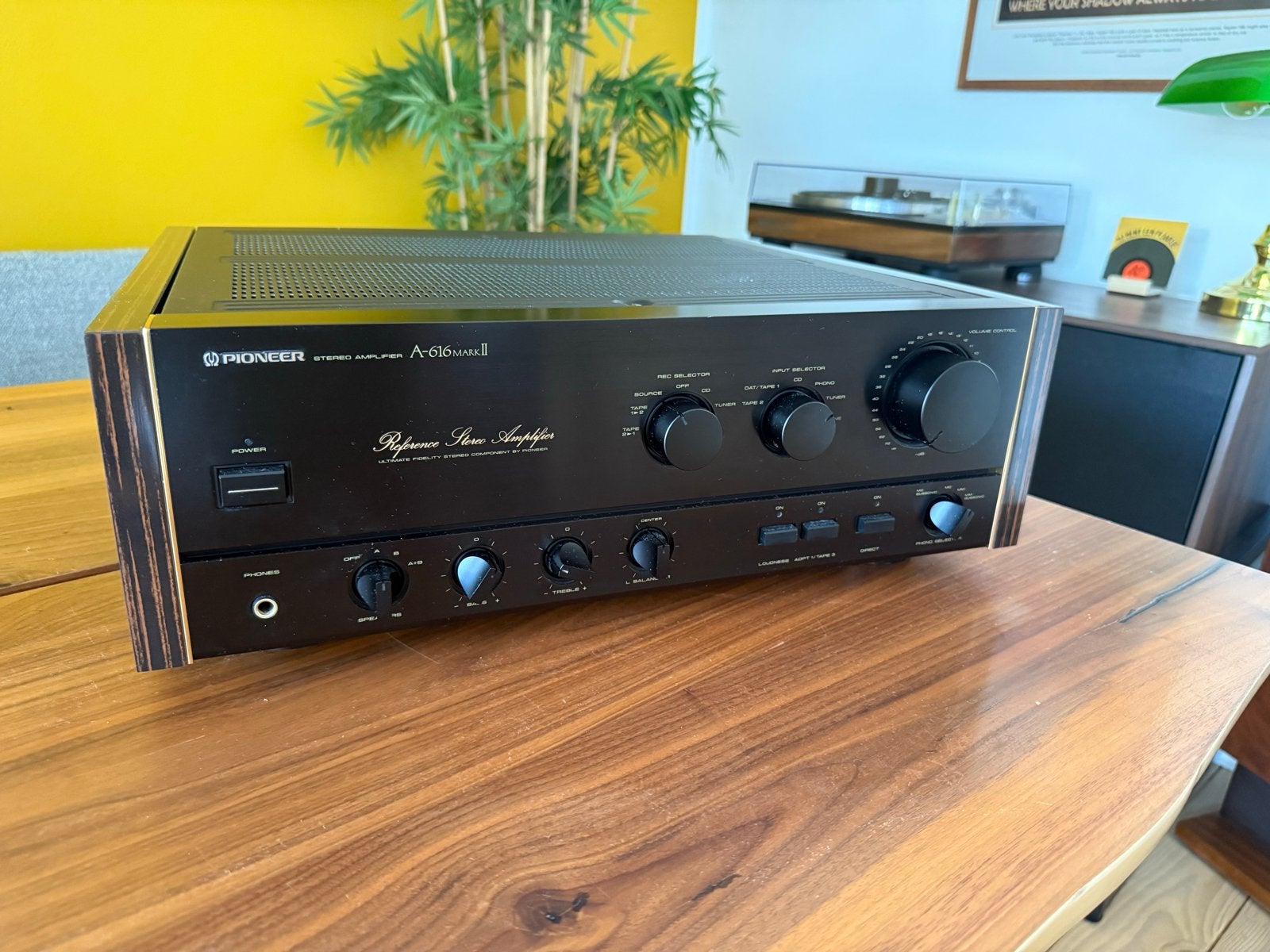 Pioneer A-616 Mark II versterker met custom urushi panelen, Ophalen of Verzenden, Zo goed als nieuw, Pioneer, 120 watt of meer