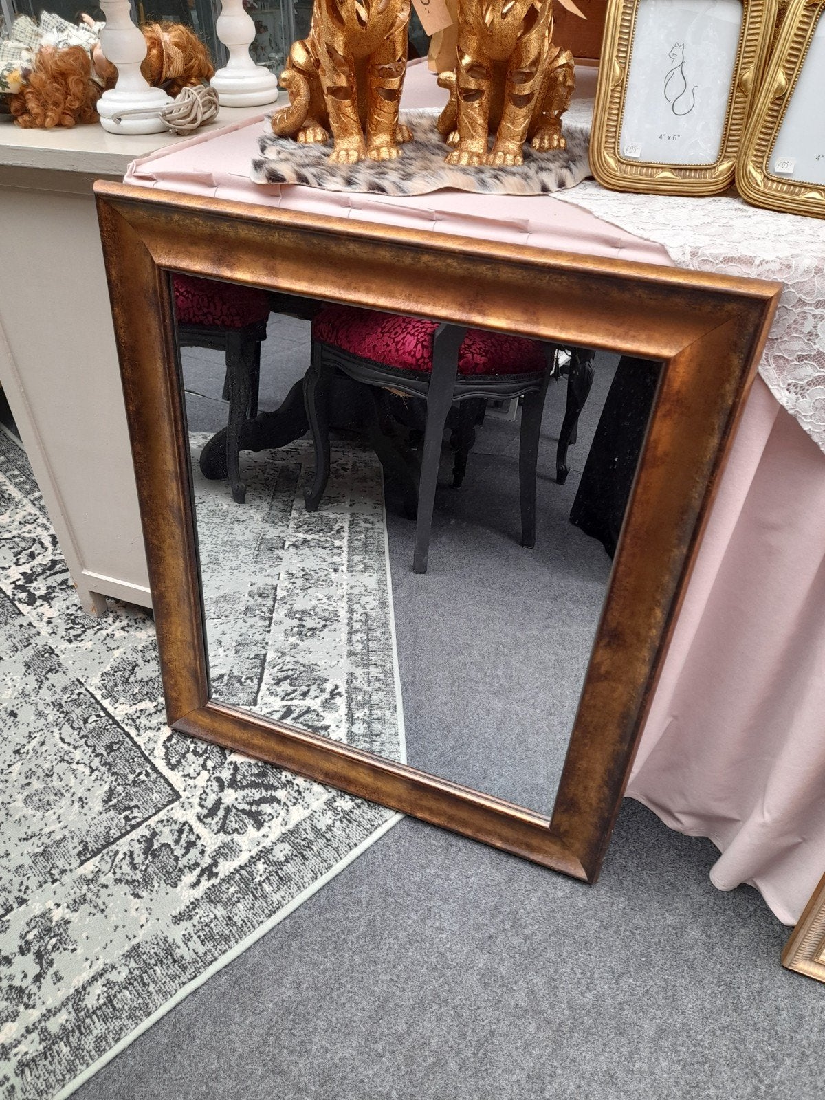 Mooie spiegel ca 65 x 75 cm, Ophalen of Verzenden, Zo goed als nieuw, Rechthoekig, Minder dan 100 cm