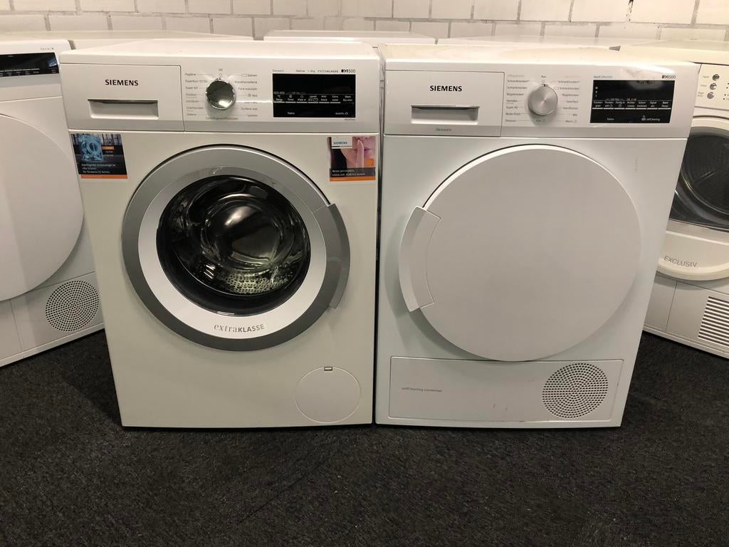 €625 SET Siemens iQ500 Wasmachine + Warmtepomp droger 8kg, Witgoed en Apparatuur, Wasdrogers, Zo goed als nieuw, Overige typen