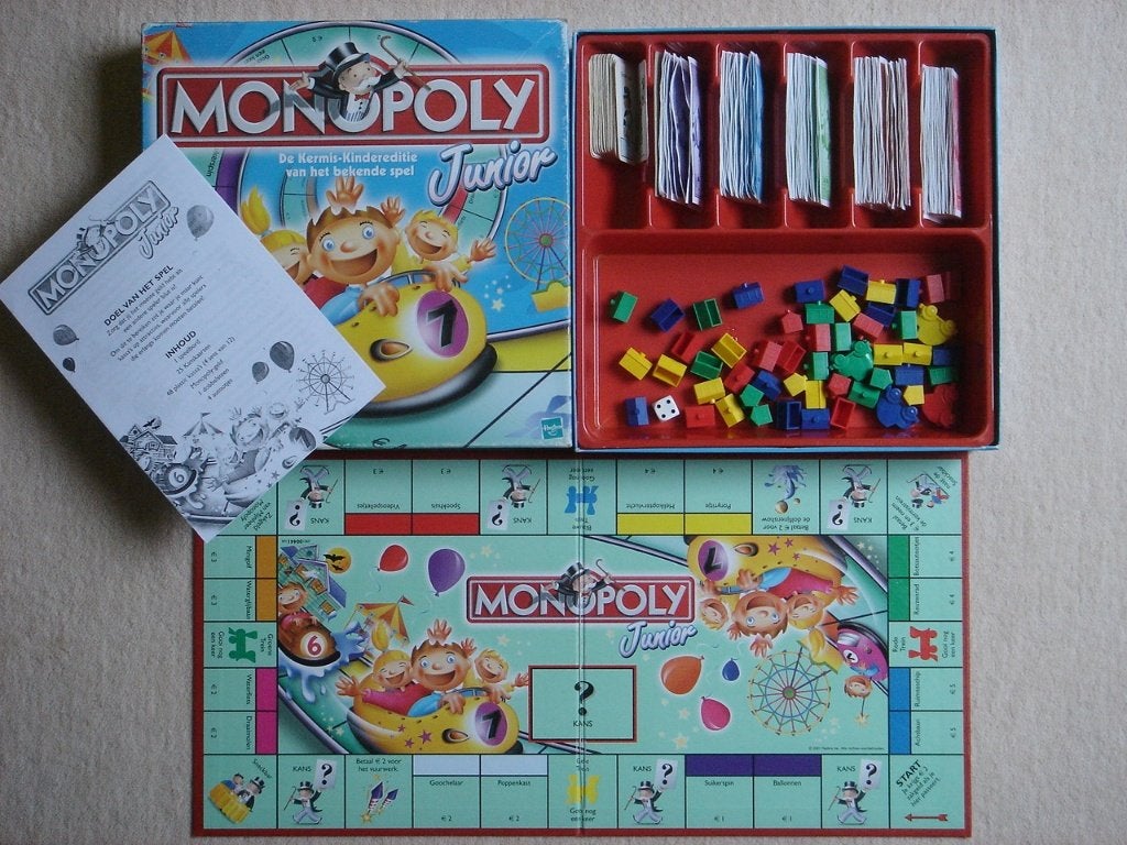 LEUK: Monopoly Junior - KINDERSPEL, Een of twee spelers, Ophalen of Verzenden, Gebruikt, Parker
