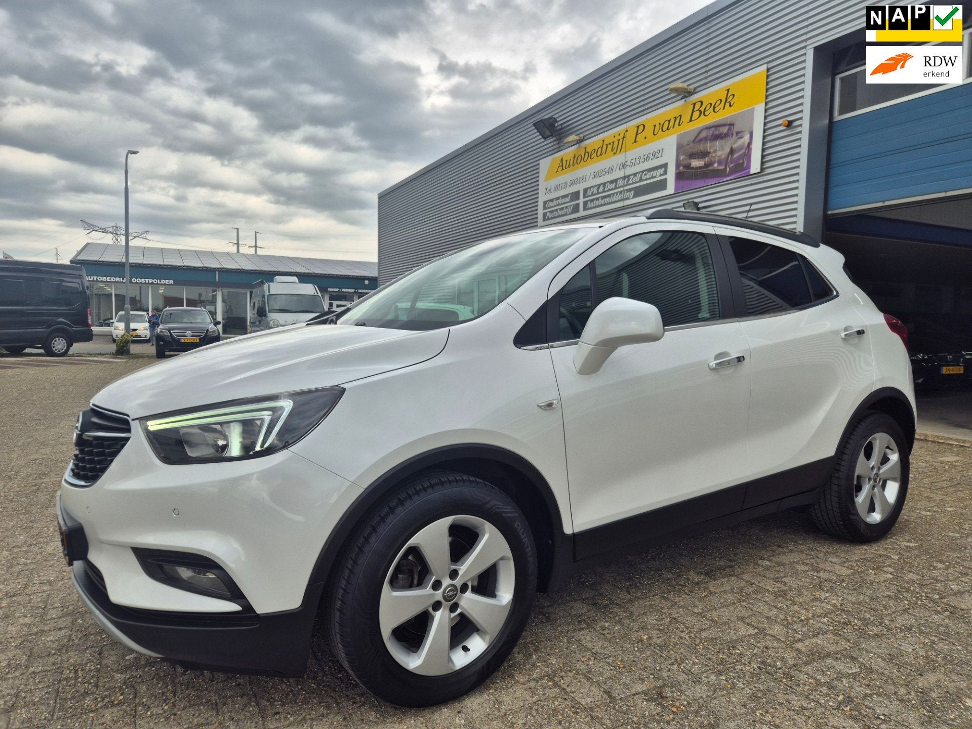Opel Mokka X 1.4 Turbo Innovation, Auto's, Voorwielaandrijving, Gebruikt, Leder en Stof, Wit