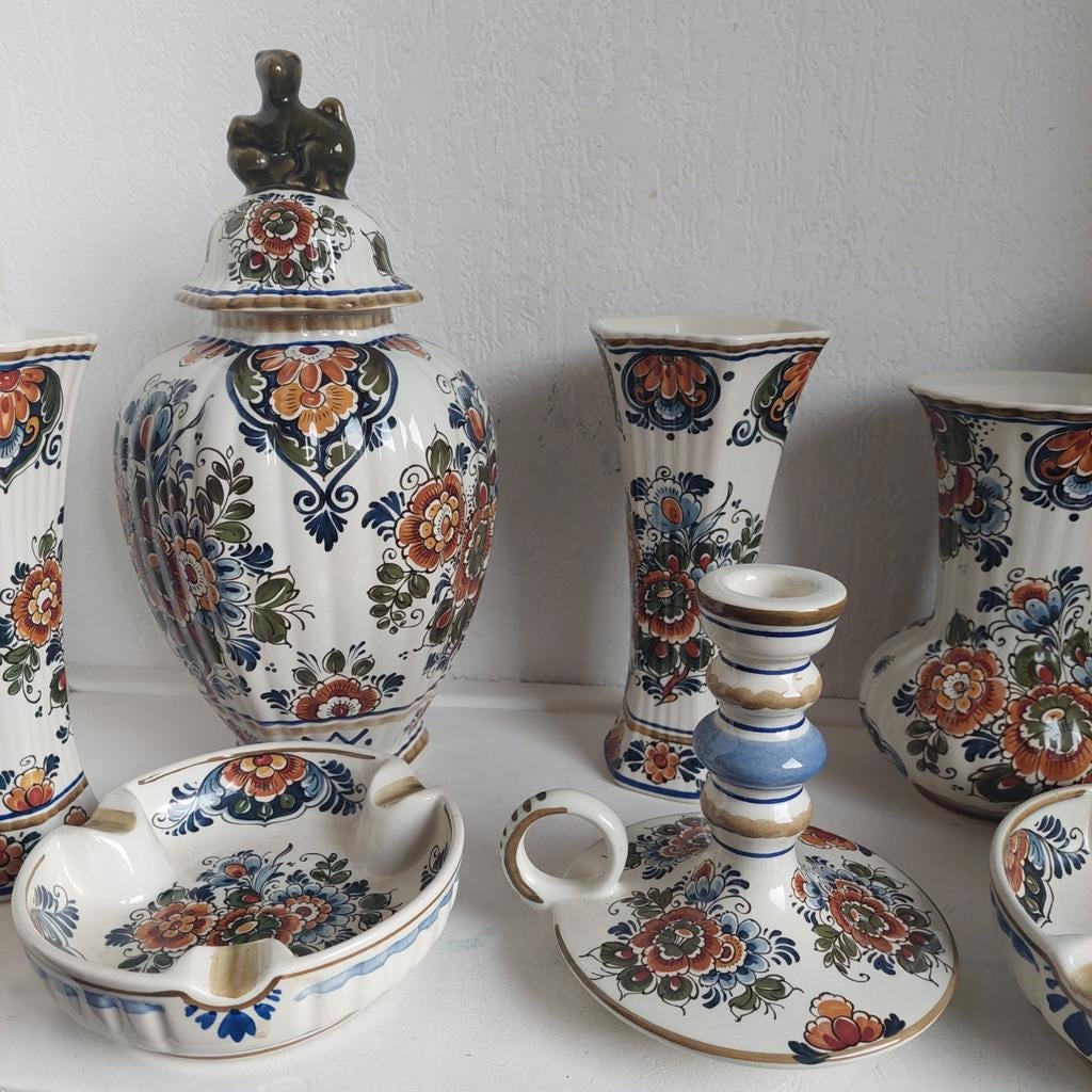 Lucky Vintage  set Flora Keramiek Delfts handbeschilderd, Ophalen