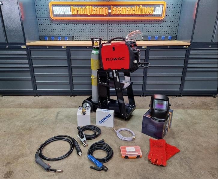 NIEUW!! Rowac MIG 200P DUBBEL PULSE compleet pakket!! 230v, Doe-het-zelf en Verbouw, Gereedschap | Lasapparaten, Rowac, Nobelweg 5, 6669 MV Dodewaard