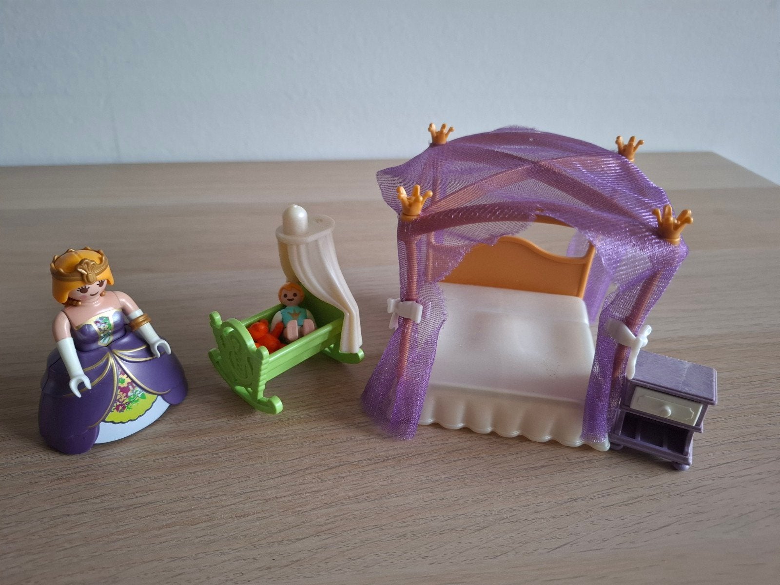 Playmobil prinses met babybedje en hemelbed, Ophalen of Verzenden, Gebruikt, Meisje